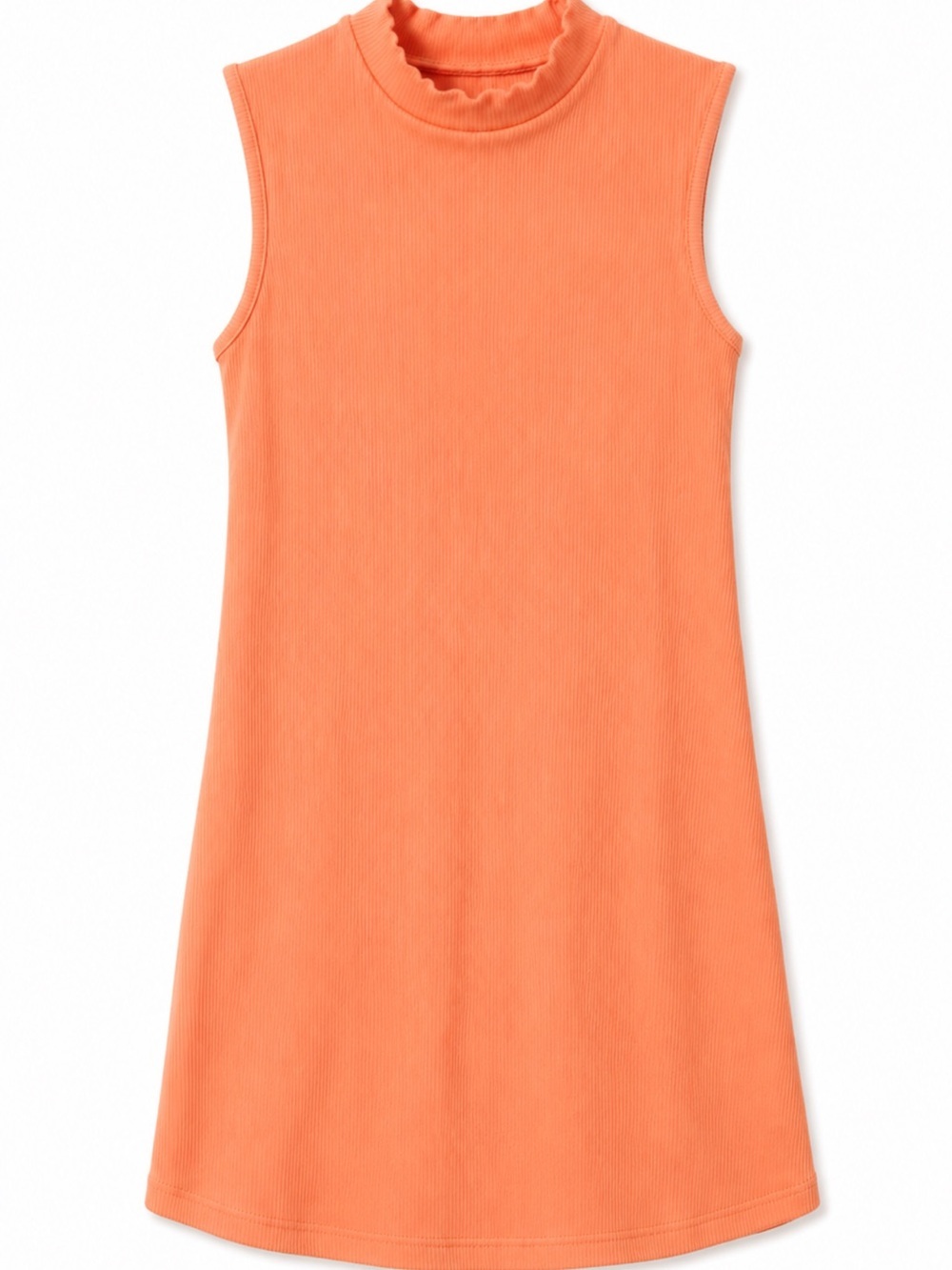 Coral Ribbed Mini Dress - Picture 2 of 3